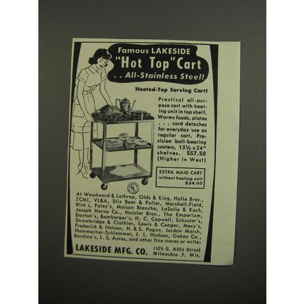 1953 Lakeside Hot Top Cart Advertisement