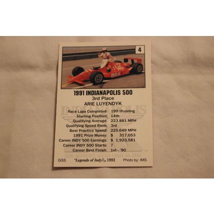 Arie Luyendyk 1992 G.S.S Legends of Indy NO. 4