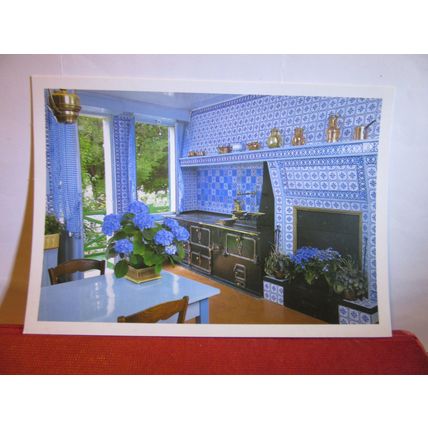 KITCHEN , GIVERNY, CLAUDE MONET, FRANCE unused postcard dated 1997 =