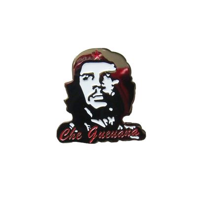 Small Che Guevara Pin Badge Metal Black Red Nickle Colour 2.2cm X 2.5cm BA64
