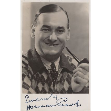 Norman Evans Comedian Old Hand Signed Pipe Smoking Photo