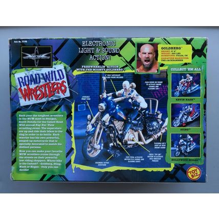 wcw wwe wwf ljn classic superstars road wild motorcycle & goldberg figure