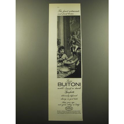 1959 Buitoni Spaghetti Ad - The finest restaurants and finest homes serve