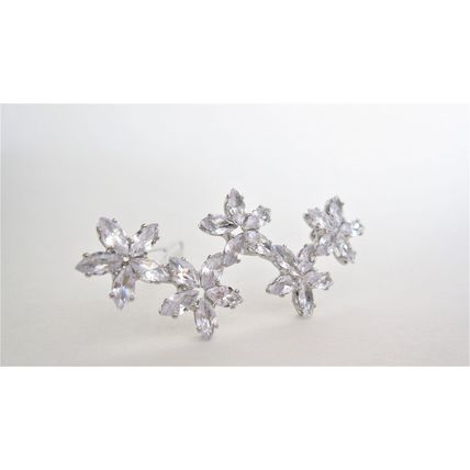 Small crystal flowers hair pin barrette bridal clip for fine thin hair
