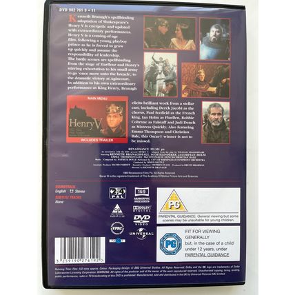 HENRY V (1989) - UK DVD, 2002