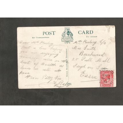 Genealogy Postcard Miss Smith Beechwood 25 Pall Mall Leigh on Sea Essex