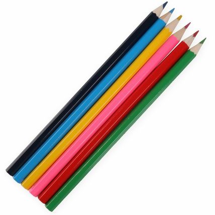 6Pc SMALL KIDS BRIGHT COLOURED PENCILS SET Children Art Craft Stationery School