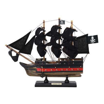 Wooden Caribbean Pirate Black Sails Limited Model Pirate Ship 12""