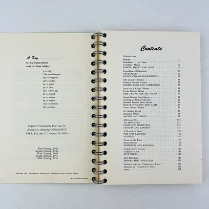 Community Fare Hospital Woman's Auxiliary Cookbook 1976 Geneva Illinois