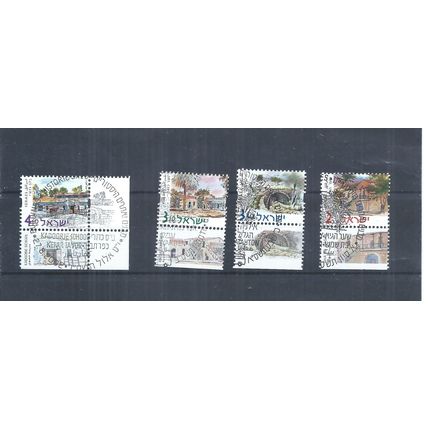 Israel stamps. 4 of the 2000 - 2002 Buildings & Historical Sites used ( (AN415)