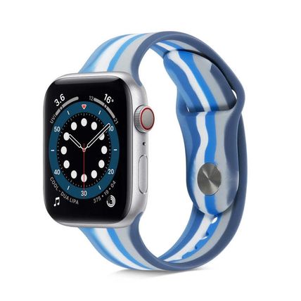 Rainbow Silicone Strap Watchband For Apple Watch Series, 7 45mm / 6 & SE & 5 & 4