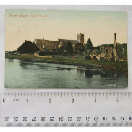 1910 postcard Priory Church, Christchurch, Dorset