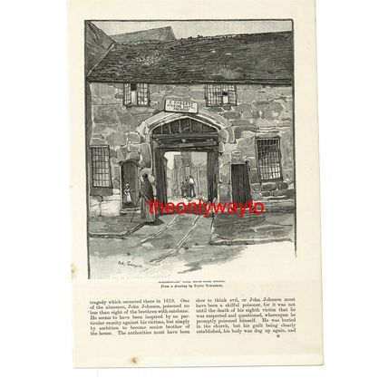 WHITEFRIARS GATE, MUCH PARK STREET, Coventry, Book Illustration, 1887