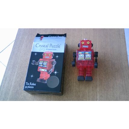 3D CRYSTAL PUZZLES - TIN ROBOT & APPLE (2 Puzzles)
