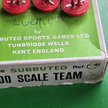 Subbuteo Heavyweight LIVERPOOL ABERDEEN STIRLING NUMBER 41 BOX TEAM SET - HW
