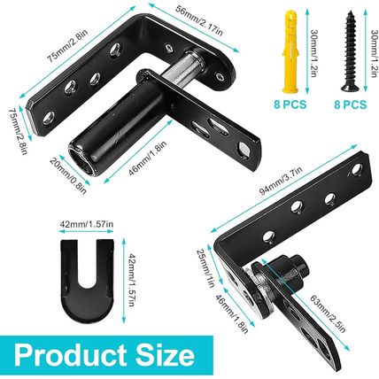 Saloon Door Hinges Kit, Double Swing Hinges, Self-Return Swinging Door Hinge, St