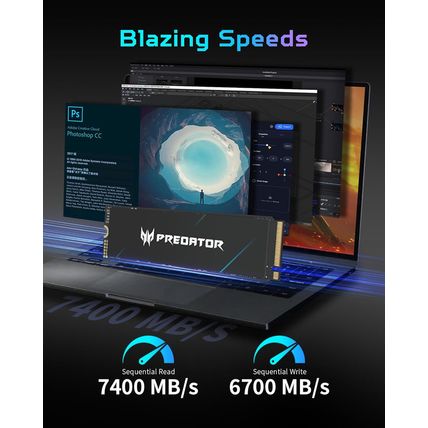 Predator M.2 SSD 2TB GM7000 with DRAM Cache Nvme 1.4 2280 Pcie Gen4×4 Ultra High