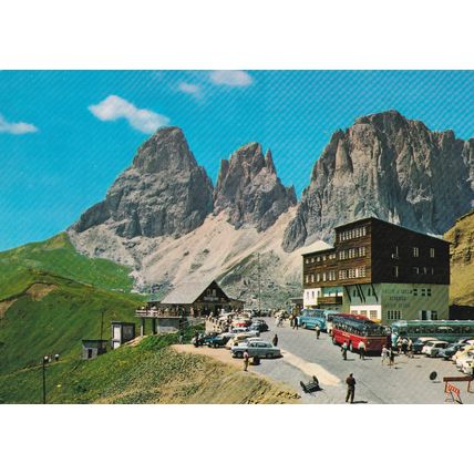 Foto Ghedina Postcard Dolomites Hotel Maria Flora at the Sella Pass Langkofel