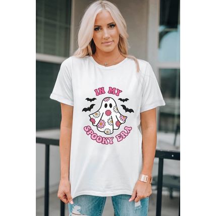 White IN MY SPOOKY ERA Halloween Ghost Graphic Tee