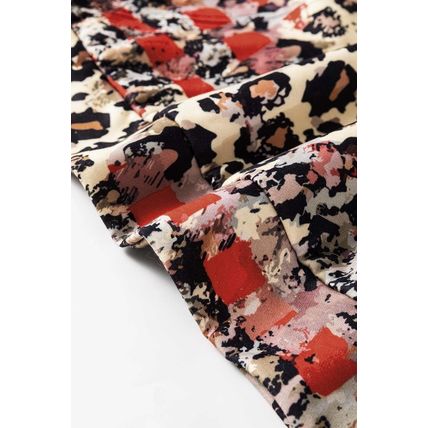 Brown Leopard Plaid Bleached Print Kangaroo Pocket Hoodie