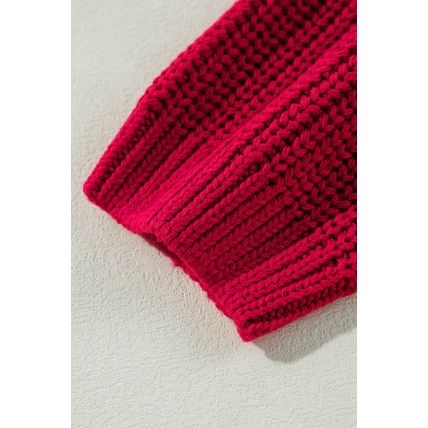 Racing Red Off-the-shoulder Knit Sweater