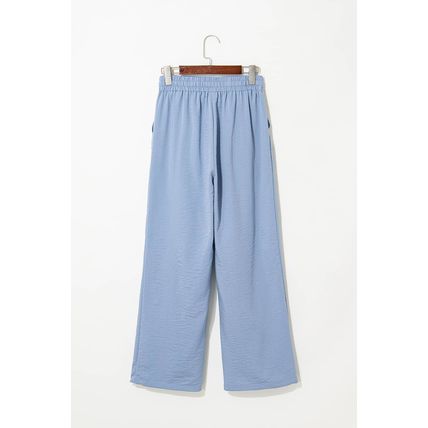 Myosotis Drawstring Elastic Waistband Pleated Loose Pants