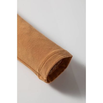 Chestnut Solid Color Long Sleeve Fitted Top