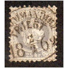 AUT 1867 25KR 'DEFINITIVES 'FINE USED (EBID16016)