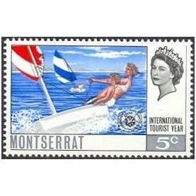 Montserrat QEII 1967 International Tourist Year 5c Sailing Unmounted Mint SG 190