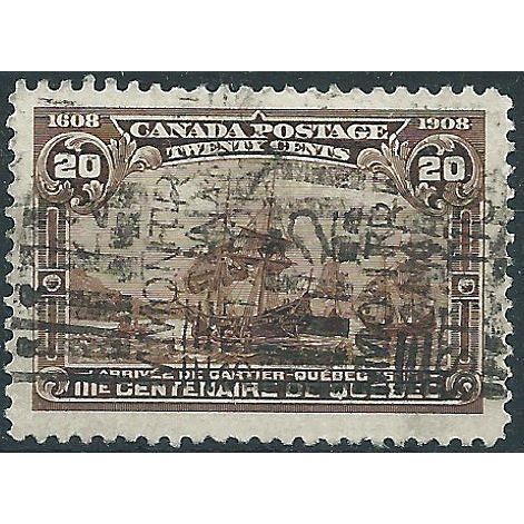 Canada 1908 SG195 20c Dull Brown Quebec Tercentennary Good/Fine Used....