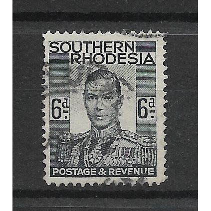 SouthernRhodesia.SG44 6d King George VI (Grey-Black).Fine Used.Nov18