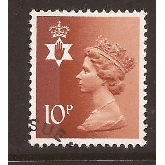 NI 27 Northern Ireland, 10p orange-brown, Fine Used Stamp