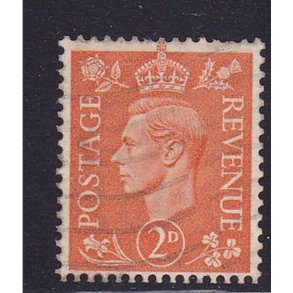 GB 1941-2 GEORGE VI 2d PALE ORANGE USED SG488