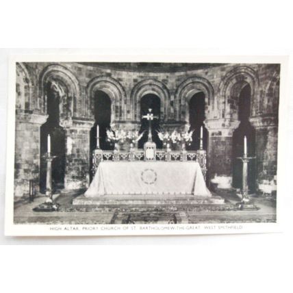 vintage postcard St Bartholomew The Great, High Altar