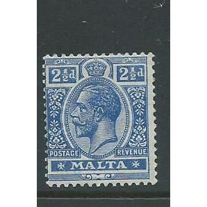 malta stamps george v sg77 shade sg 77 hm multiple crown ca wmk (3)