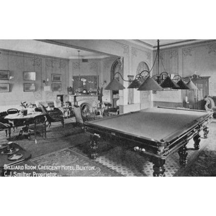 Billiard Snooker Room Crescent AA Hotel Buxton Derby Old Postcard