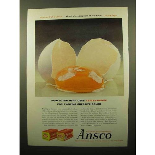 1959 Ansco Anscochrome Film Ad - Irving Penn Uses