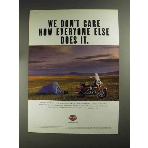 1993 Harley-Davidson Electra Glide Sport Motorcycle Ad - Don't Care