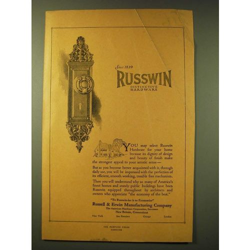 1924 Russwin Hardware Ad - Russwin Distinctive Hardware