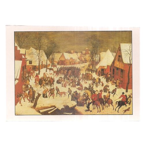 MURDER OF INNOCENTS painting by BRUEGHEL, unused vintage postcard =