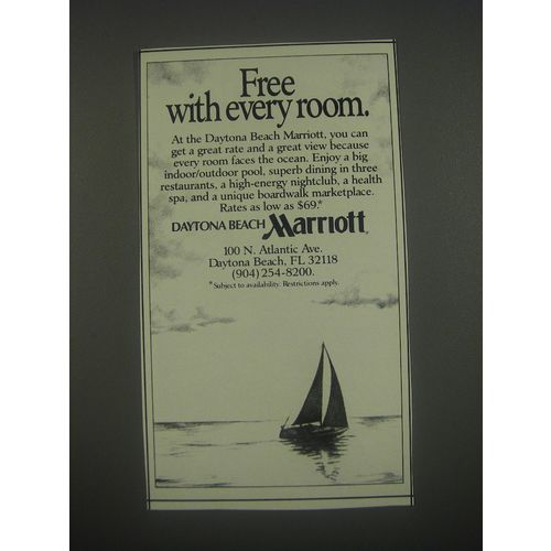 1991 Marriott Daytona Beach, FL Ad - Free with every room