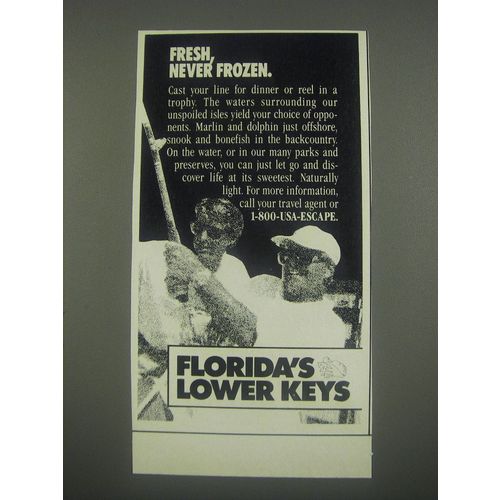 1991 Florida's Lower Keys Ad - Fresh, never frozen