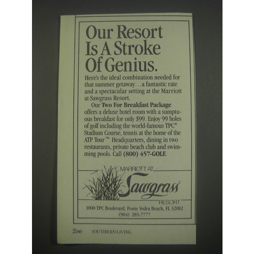 1991 Marriott at Sawgrass Resort, Ponte Vedra Beach, FL Advertisement