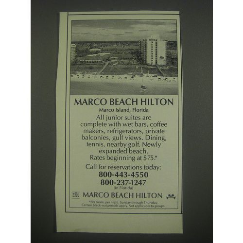 1991 Marco Beach Hilton, Marco Island, FL Advertisement