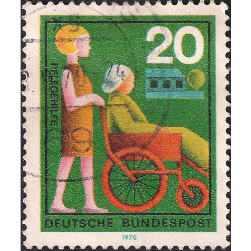 GERMANY, Nurse Porter, green 1970, 20 Pfennig