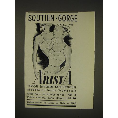 1939 Arista Bra Ad - in French - Soutien-Gorge Arista