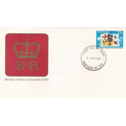 Australia 1981 Queen Elizabeth Birthday FDC Hawthorn cancel Unaddressed VGC