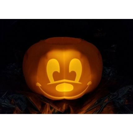 DISNEY MICKEY PUMPKIN LIGHT UP HALLOWEEN TREAT CANDY BUCKET~NEW~TRICK OR TREAT