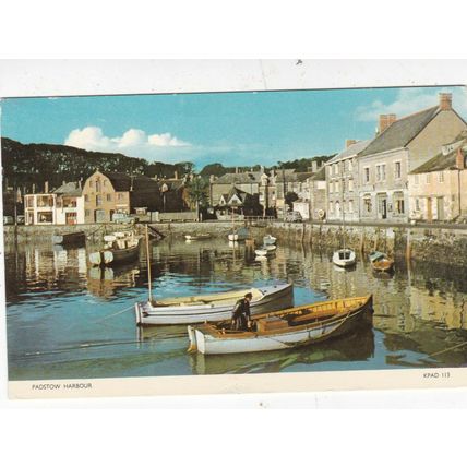 Padstow Harbour Cornwall Postcard 1960 used VGC