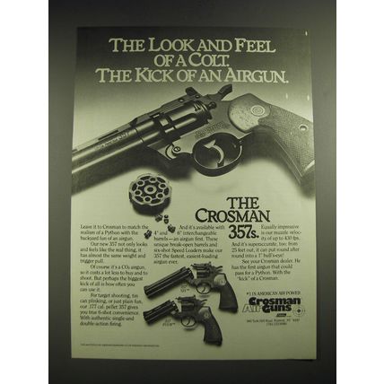1984 Crosman 357 Six and Four Airguns Ad - The look and feel of a Colt.